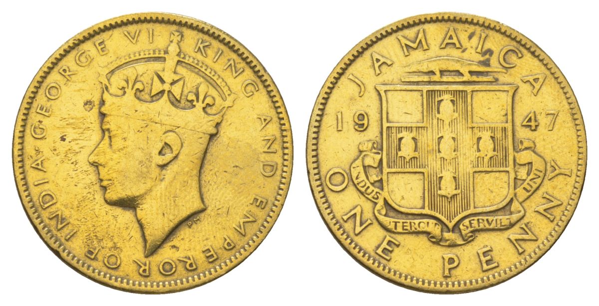 Ямайка 1 пенни 1947 KM 32 никель латунь 4628-543