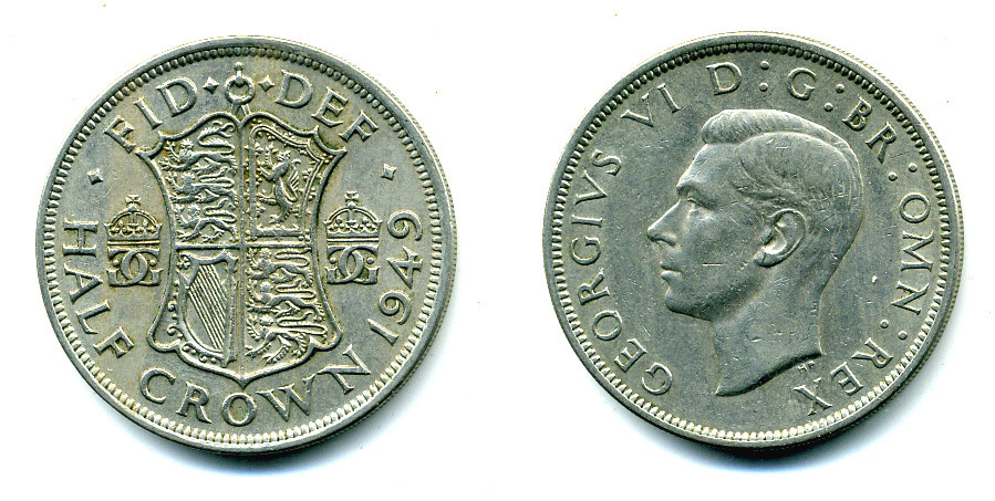 Великобритания 1/2 кроны 1949 Георг VI (1936-1952) KM 879, Spink 4106 медно-никель 89-1223
