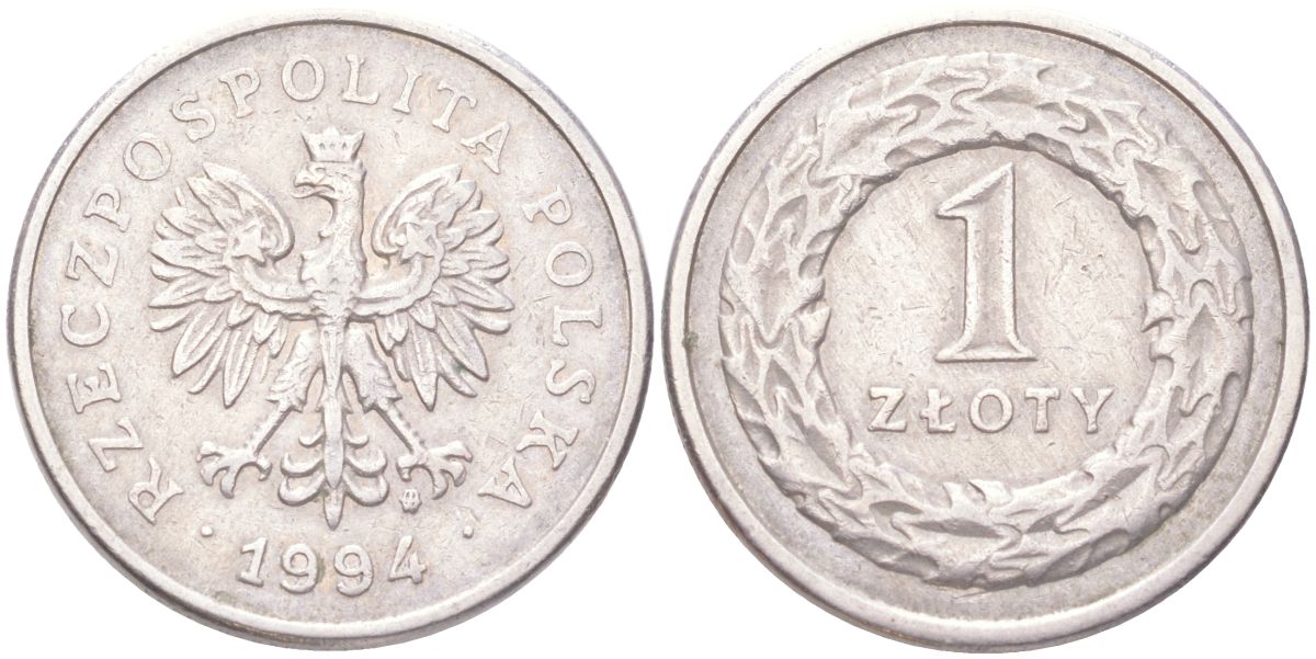 Польша 1 злотых 1994 Y 282 медно-никель 4614-313
