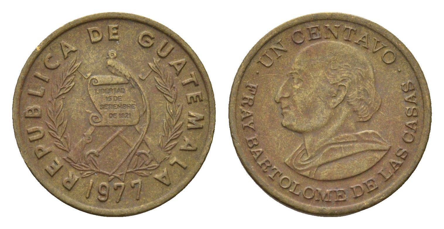Гватемала 1 сентаво 1977 KM 275 латунь 4669-1154