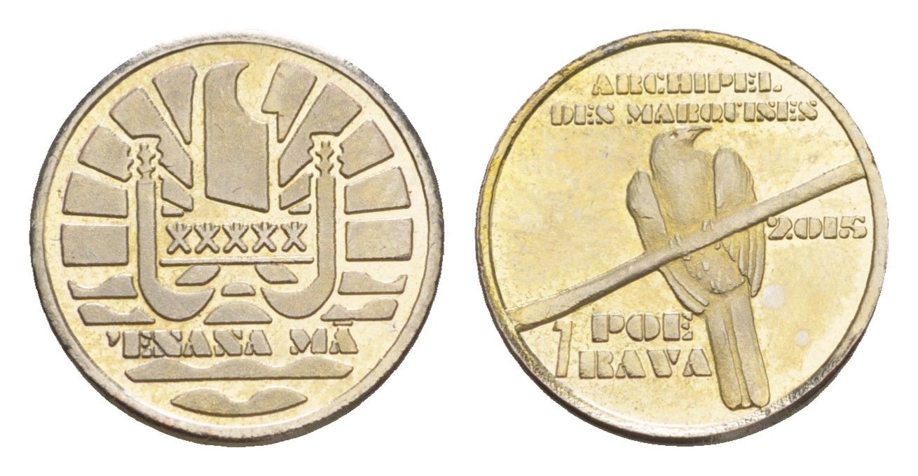 Французская Полинезия (Иль Маркиз) 1 poe rava 2015 латунь BU 4644-1022