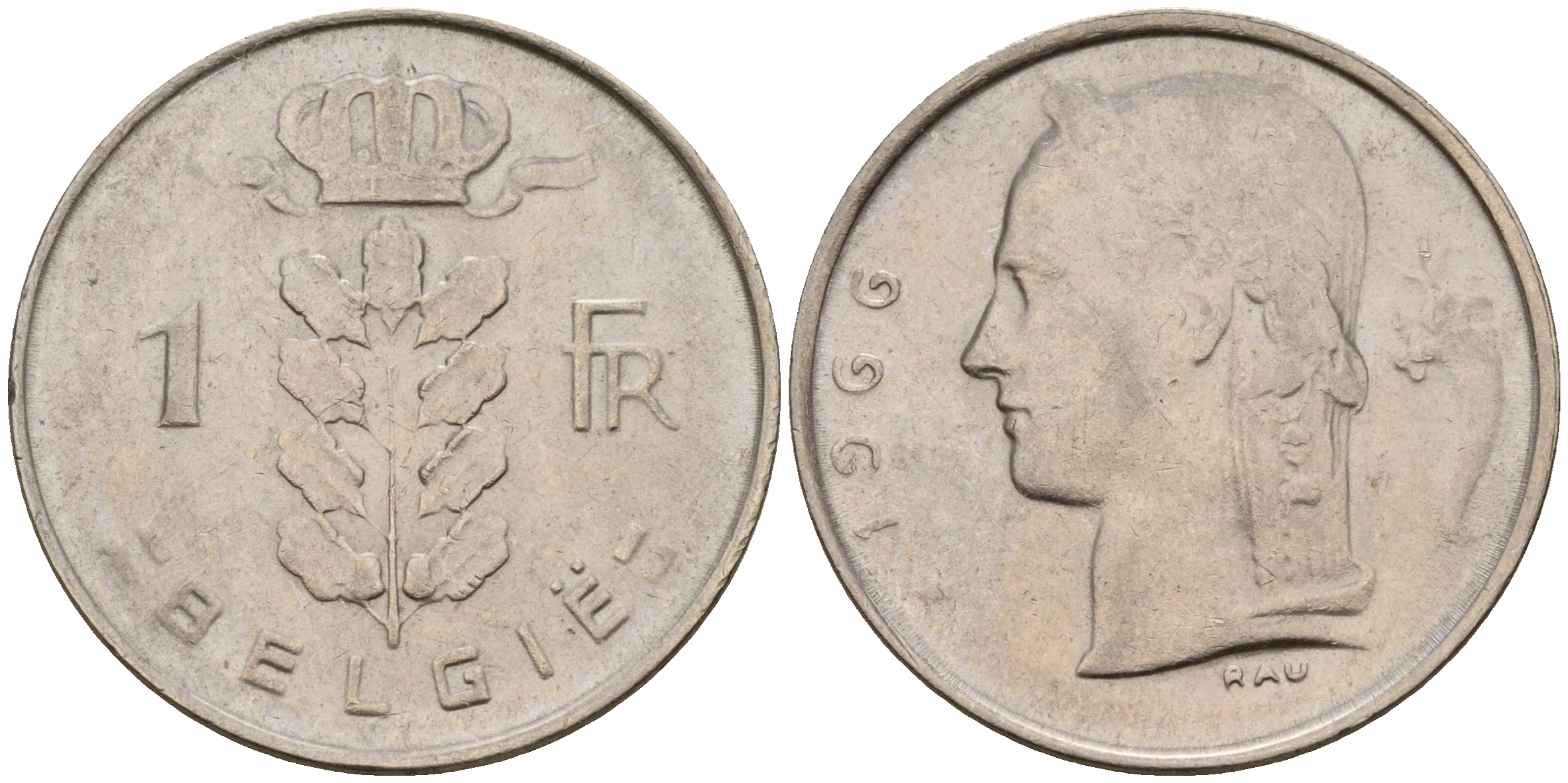 Бельгия 1 франк 1966 Belgie KM 143.1 медно-никель    4187-142