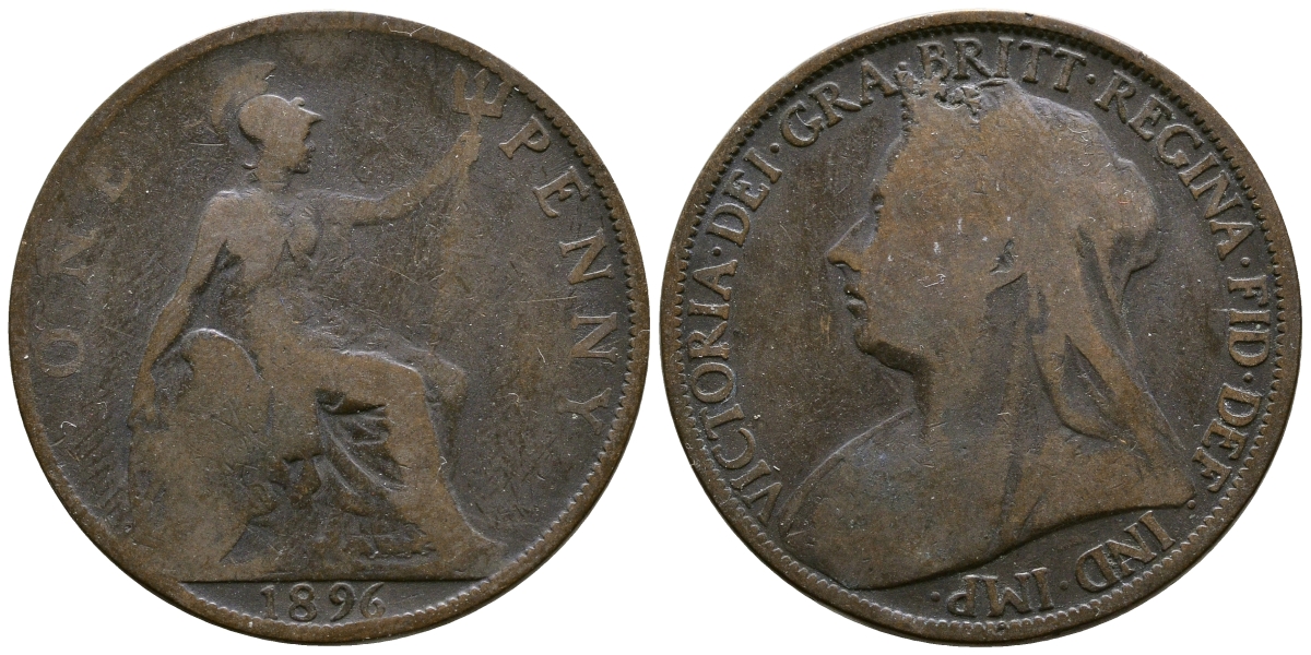 Великобритания 1 пенни 1896 Виктория (1837-1901) KM 790, Spink 3961 бронза 4680-442