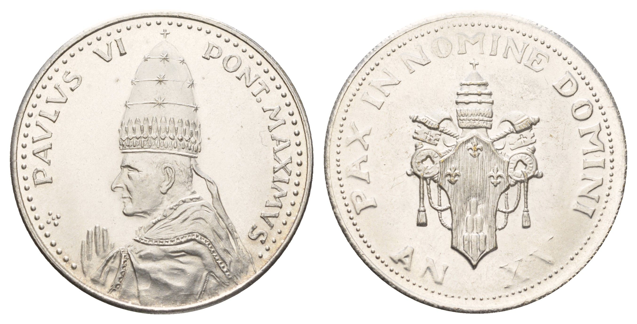 Ватикан медаль в честь избрание папой римским Павлом VI ND (1963) Павел VI, диаметр 35 мм, вес 15,9 гр бронза плакированная серебро 4667-1215