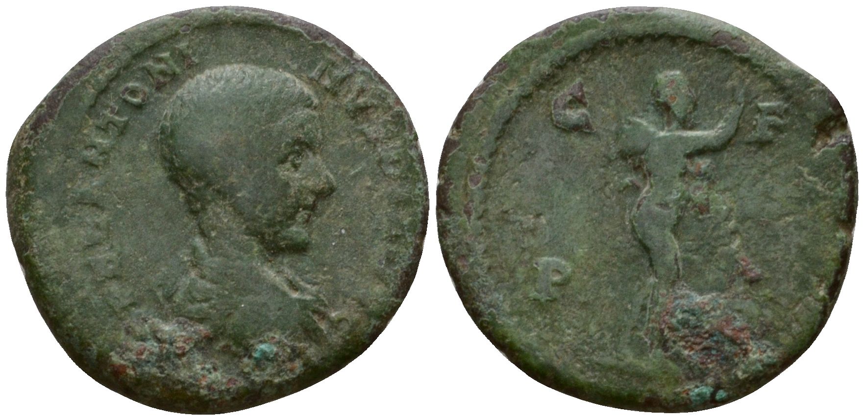Римская Империя, Провинция Фракия, Деульт AE 217 - 218 Диадумениан, бюст цезаря / Марсий с мехом вина Varbanov 2234 бронза 1100-8-53