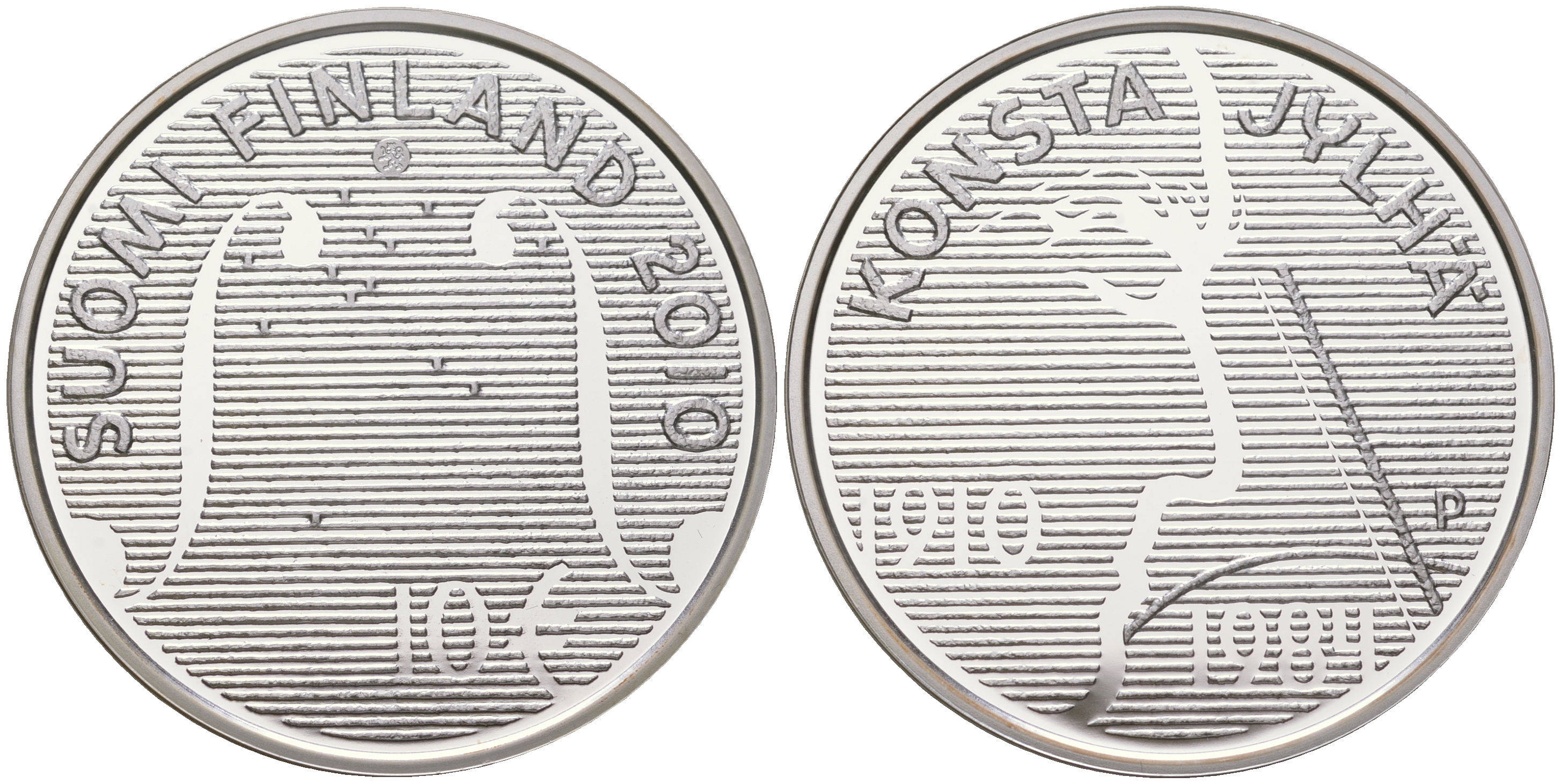 Финляндия 10 евро 2010 100 лет со дня рождения Константа Юлха, фолк-виртуоз KM 157 серебро  PROOF  1095-4-14