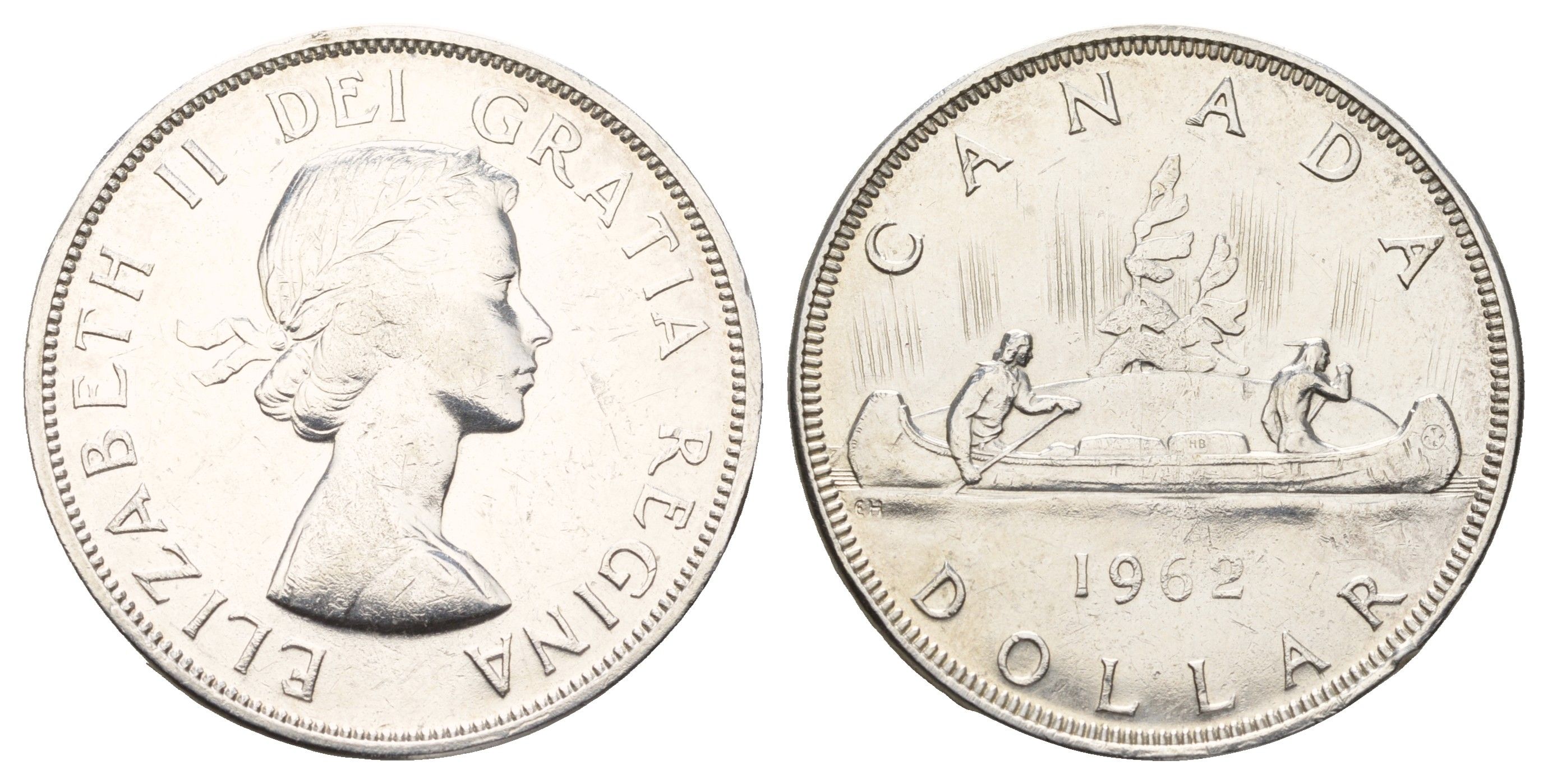 Канада 1 доллар 1962 Елизавета II (1952-2022), каноэ KM 54 серебро aUNC 603-1133