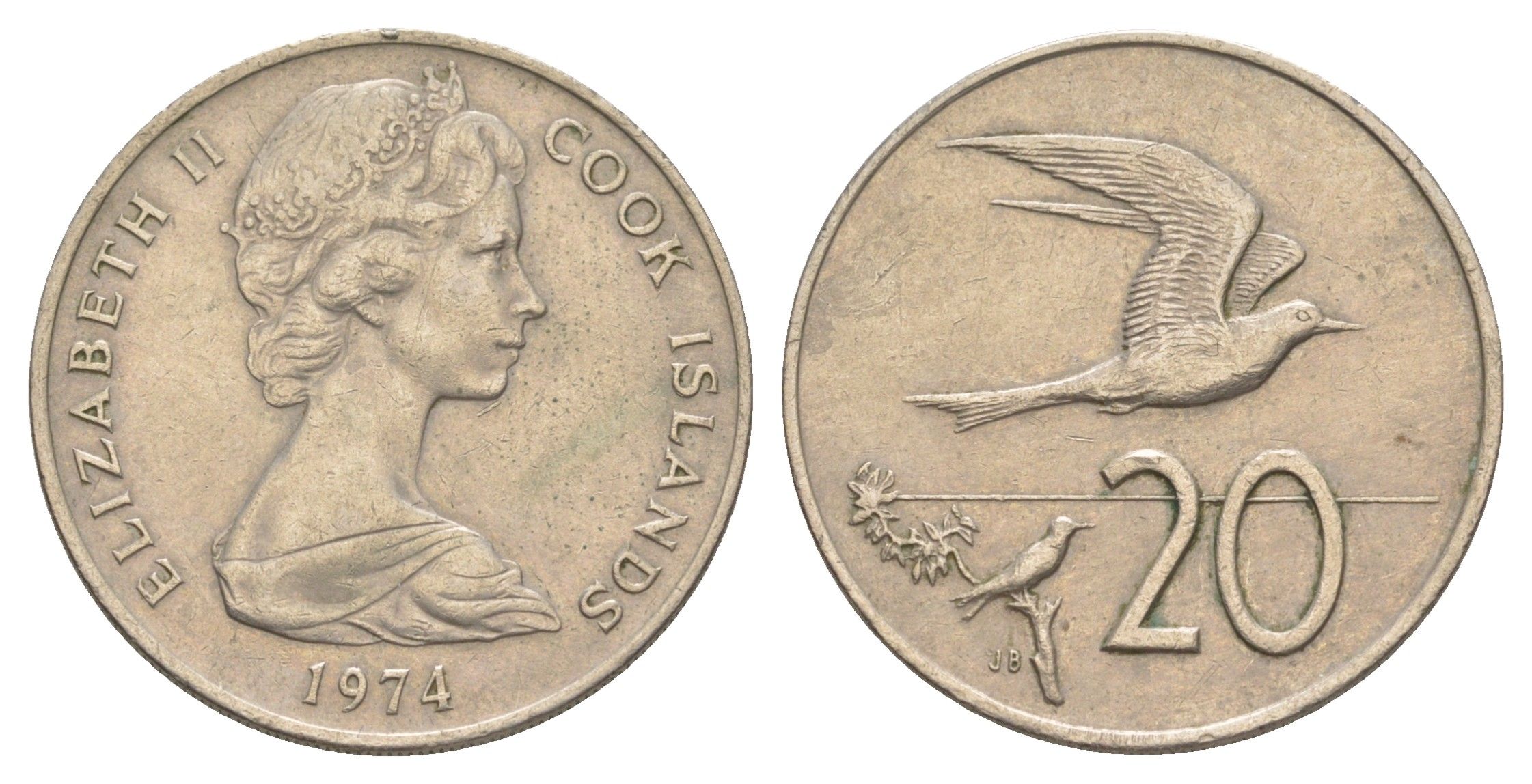Острова Кука 20 центов 1974 KM 5 медно-никель 4631-1115