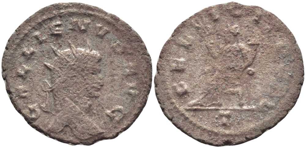 Римская Империя антониниан 263 Галлиен, GALLIENVS AVG / FELICIT PVBL, Рим, fine RIC 192 серебро 1073-6-94