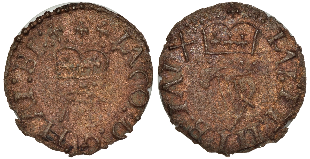 Ирландия 1 фартинг 1625-1644 Чарльз I медь 441-121