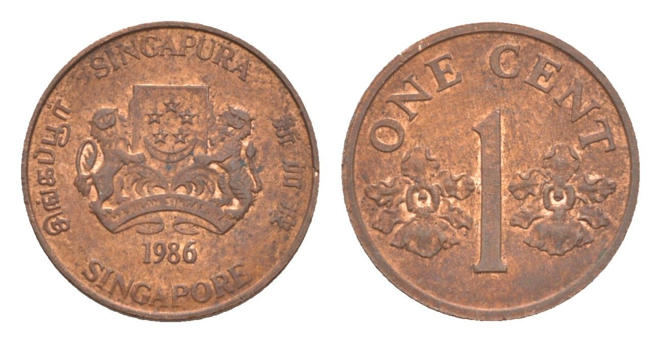 Сингапур 1 цент 1986 KM 49 бронза 4640-637