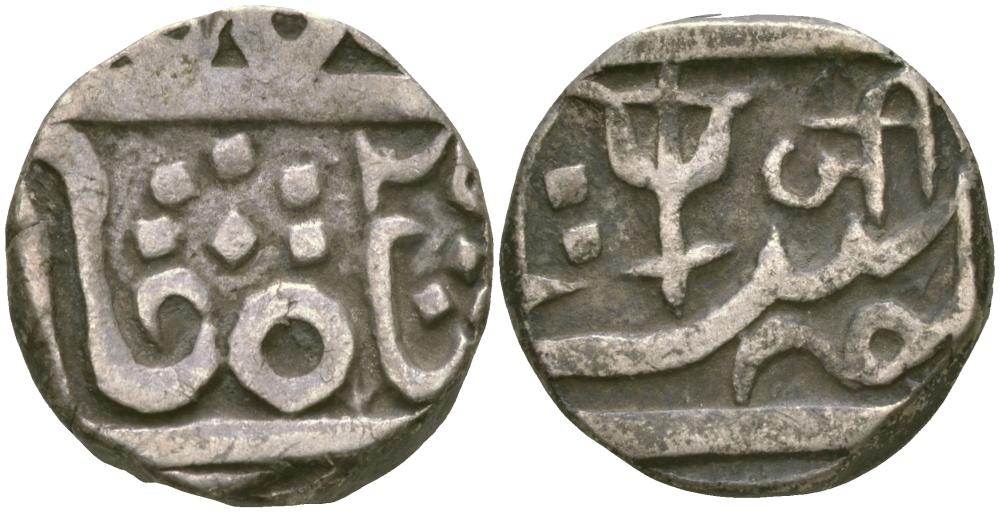 Индия, Гвалиор 1 рупия 1225 JAYAJI RAO (1259-1304) (1843-1886) KM 28 серебро 00-00