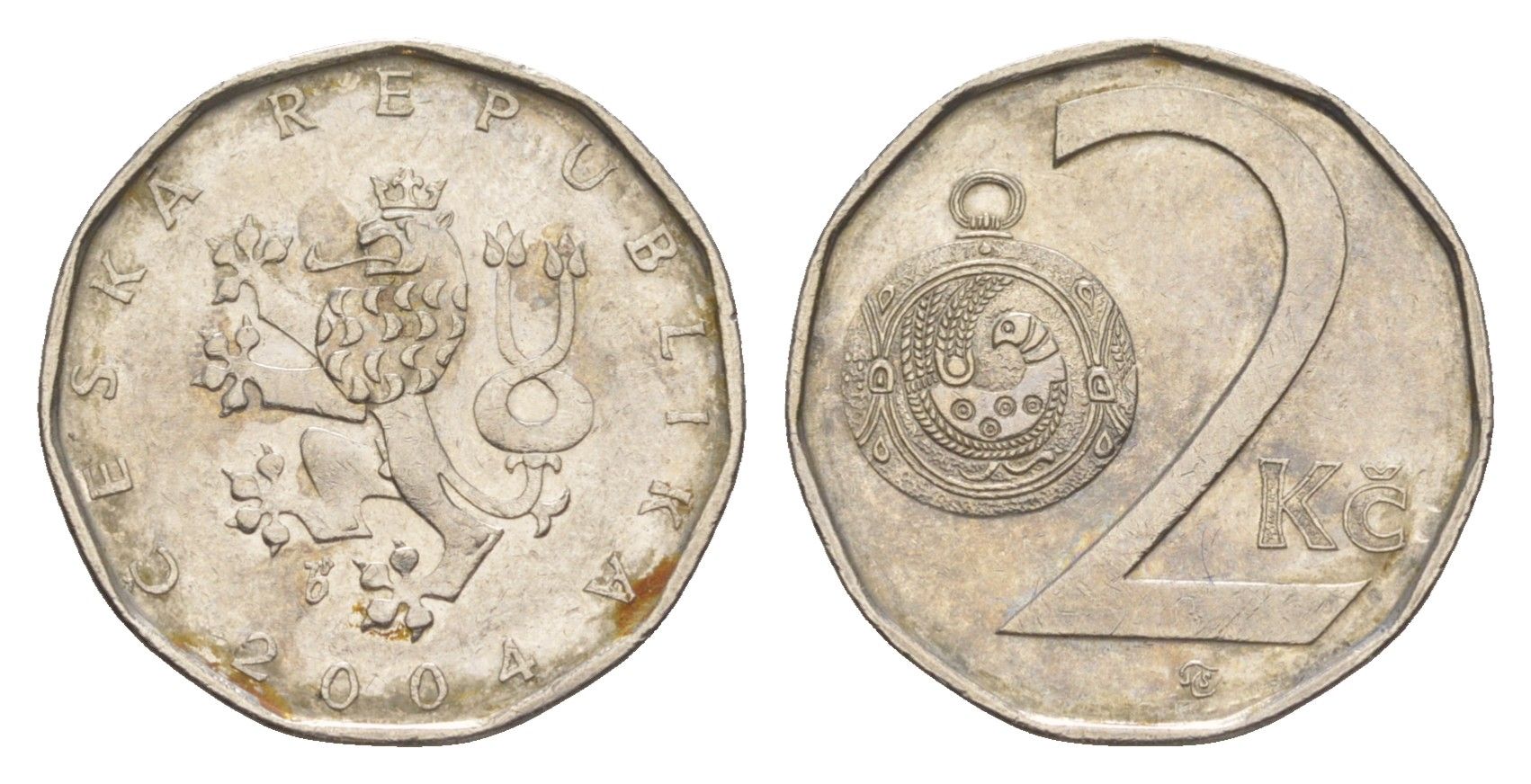 Чехия 2 кроны 2004 KM 9 сталь плакированная никелем 4381-959