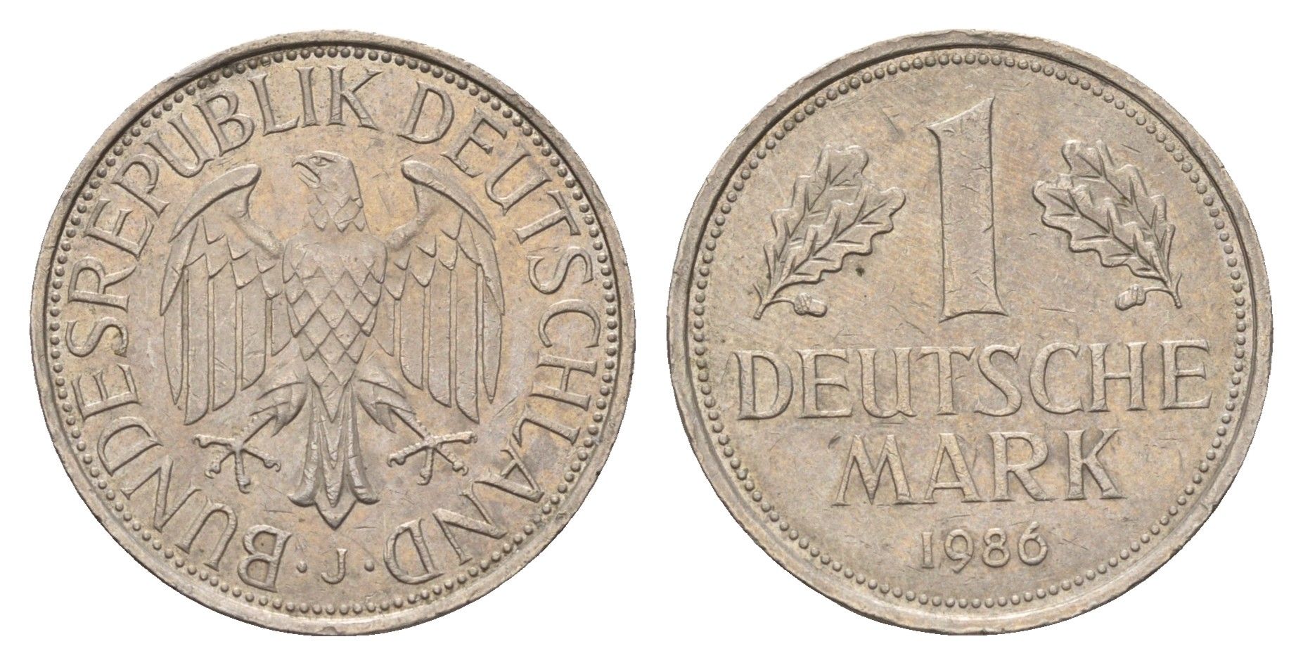 ФРГ 1 марка 1986 J KM 110, J. 385 медно-никель 4646-643