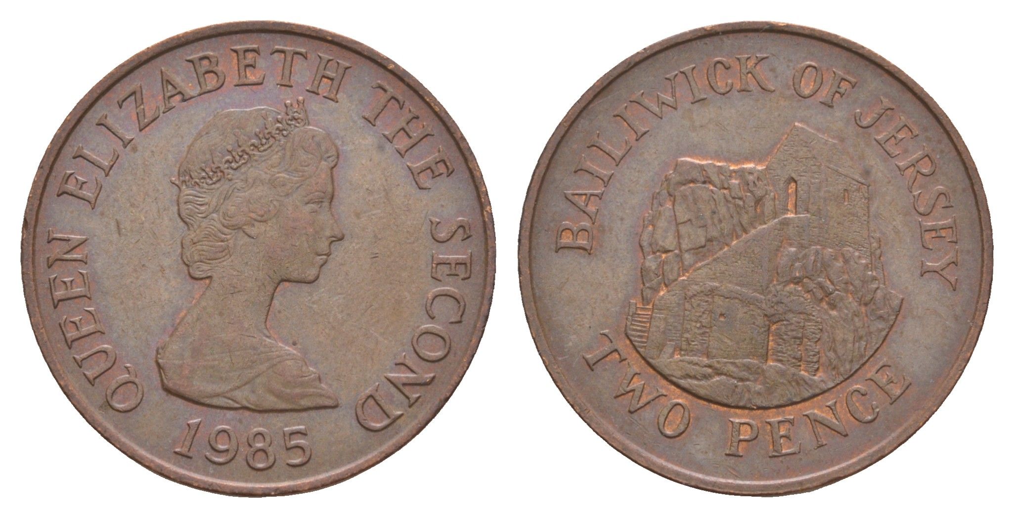 Джерси 2 пенса 1985 Елизавета II (1952-2022), Сент-Хелиер KM 55 бронза    4660-217