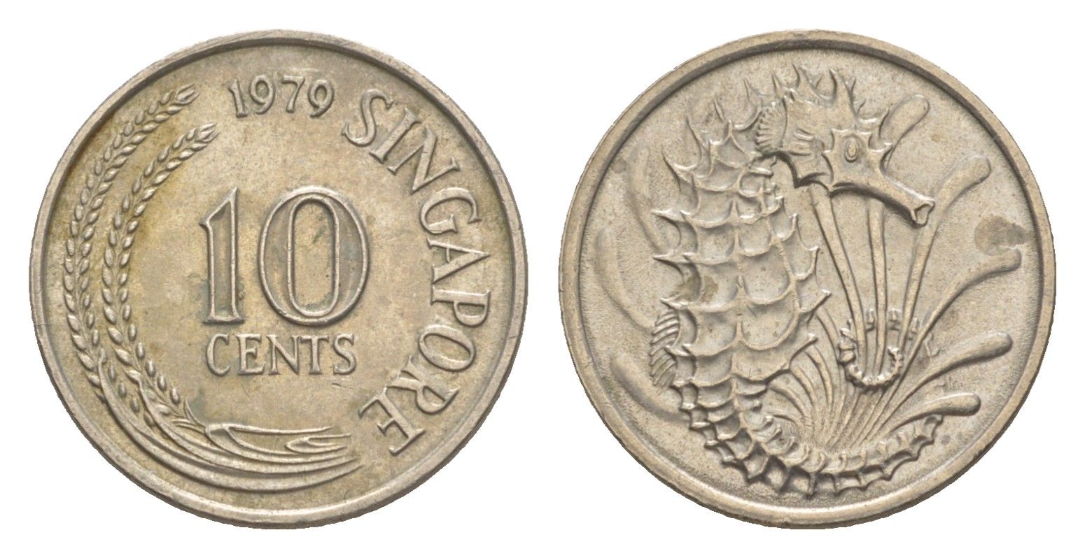 Сингапур 10 центов 1979 KM 3 медно-никель 4640-569