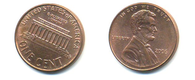 США 1 ЦЕНТ 2006 ЛИНКОЛЬН KM 201b цинк плакированный медью 86-468
