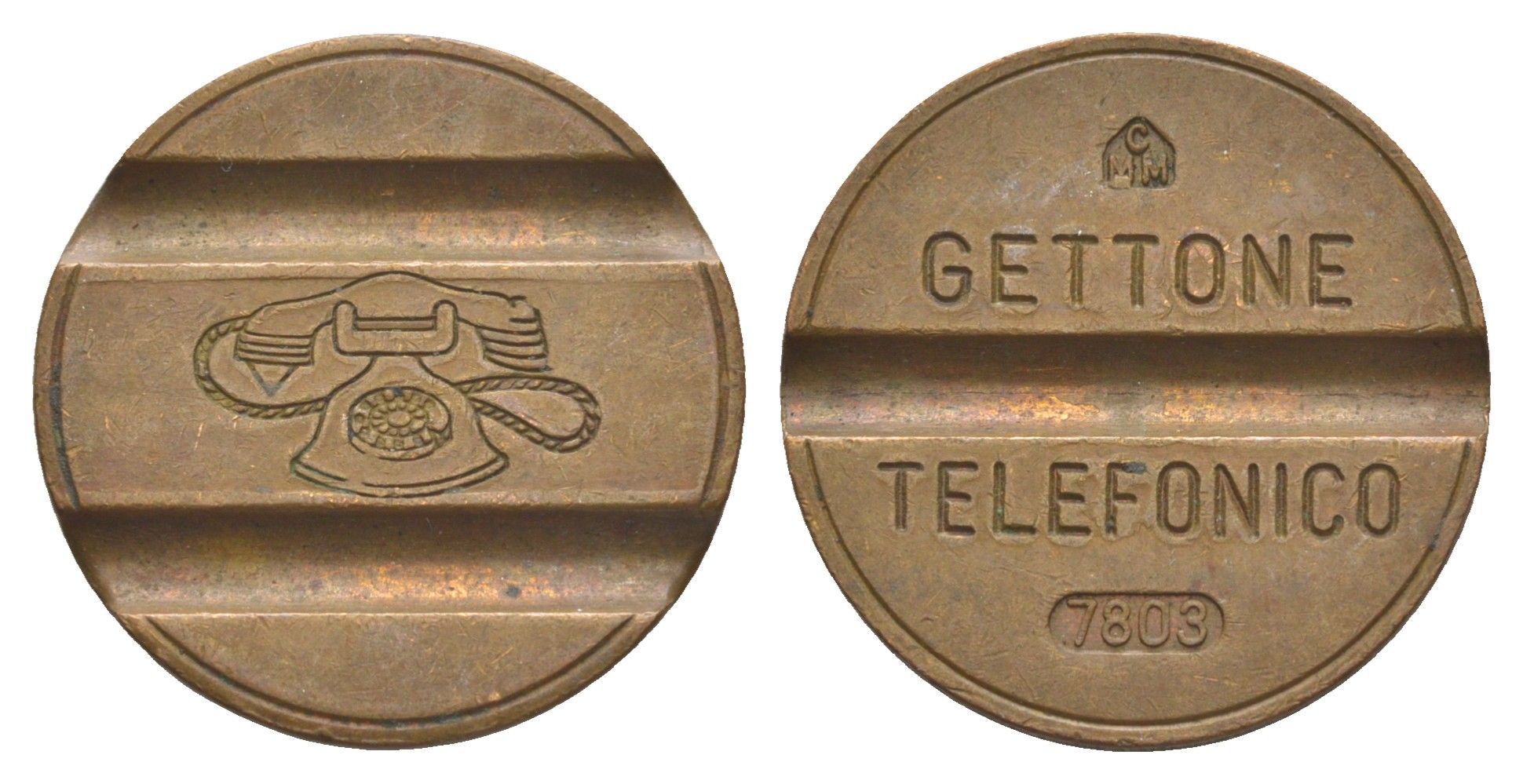 Италия телефонный жетон ND латунь 4638-936