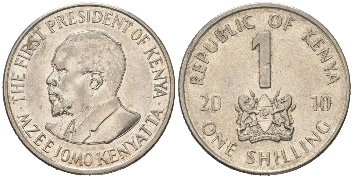 Кения 1 шиллинг 2010 Джомо Кениата KM 34 сталь плакированная никелем 117-1225