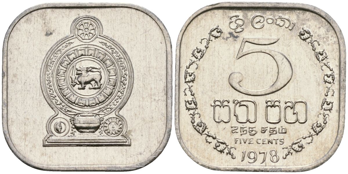 Шри-Ланка 5 центов 1978 KM 139a алюминий 4136-628