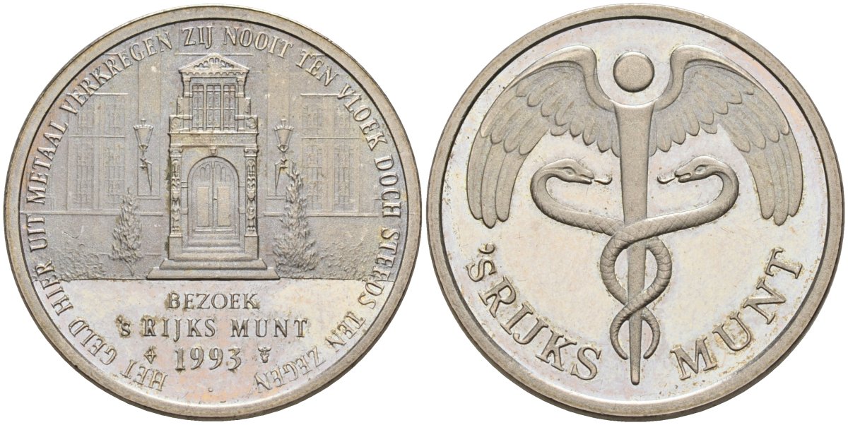 Нидерланды жетон монетного двора 1993 диаметр 26 мм. медно-никель UNC 190-925