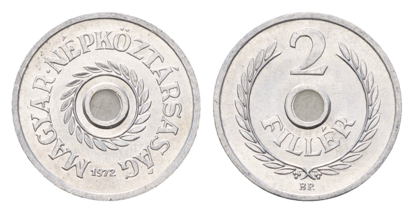 Венгрия 2 филлера 1972 ВР KM 546 алюминий UNC 188-552