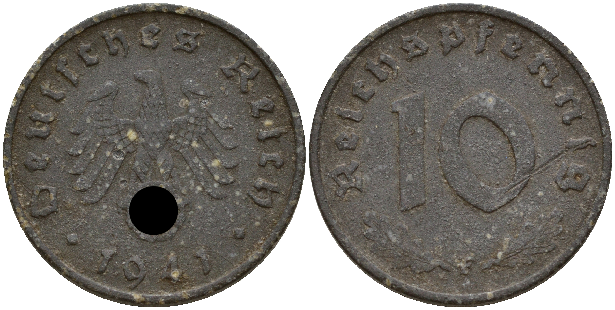 Германия 10 рейхспфеннигов 1941 F J. 371, KM 101 цинк    4603-826