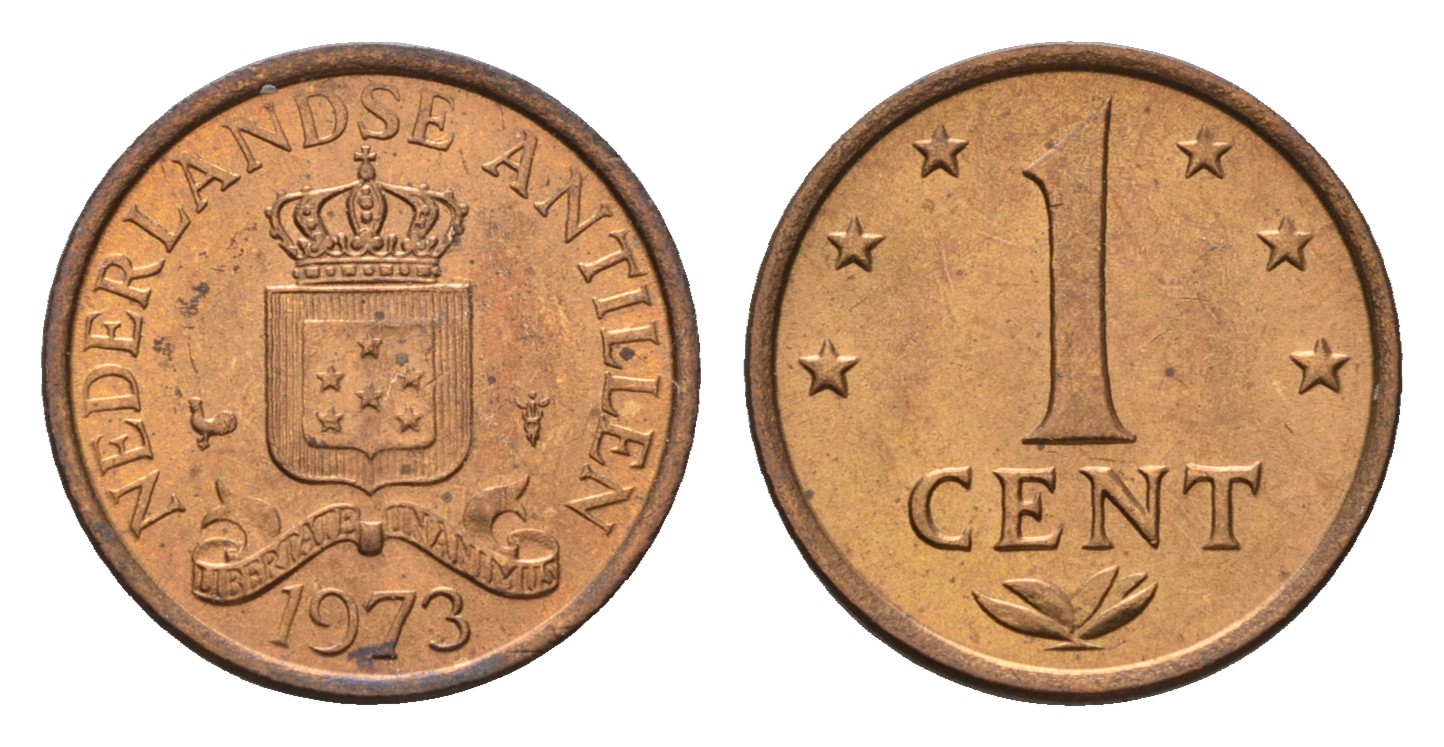 Нидерландские Антильские острова (Нидерландские Антилы) 1 цент 1973 Юлиана (1948-1980) KM 8 бронза  UNC  3458-1232