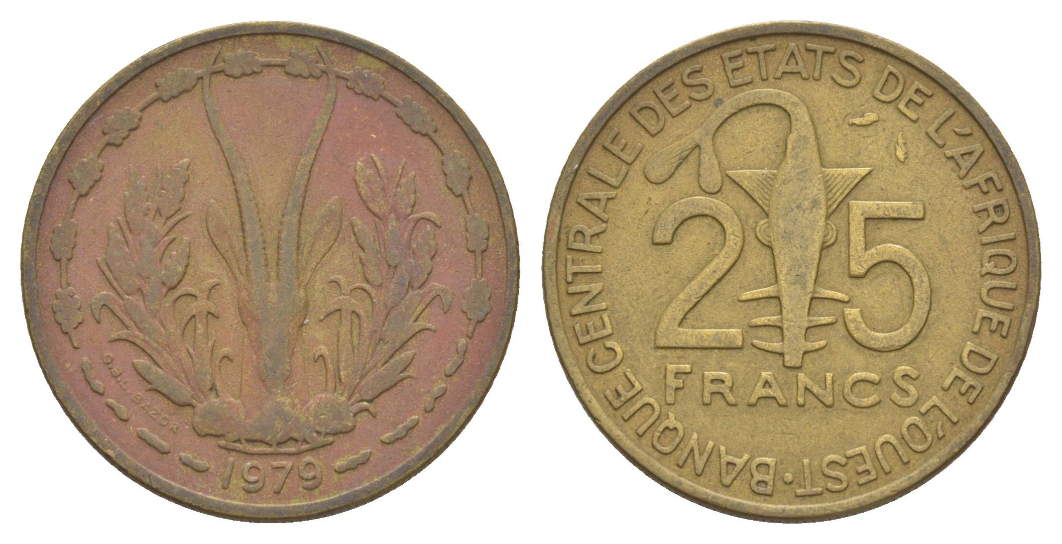 Западная Африка (BCEAO) 25 франков 1979 KM 5 медь алюминий никель 4612-1033