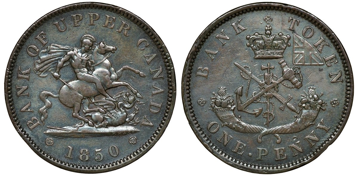 Канада 1 пенни 1850 Провинция Верхняя Канада KM Th3 медь 4044-933