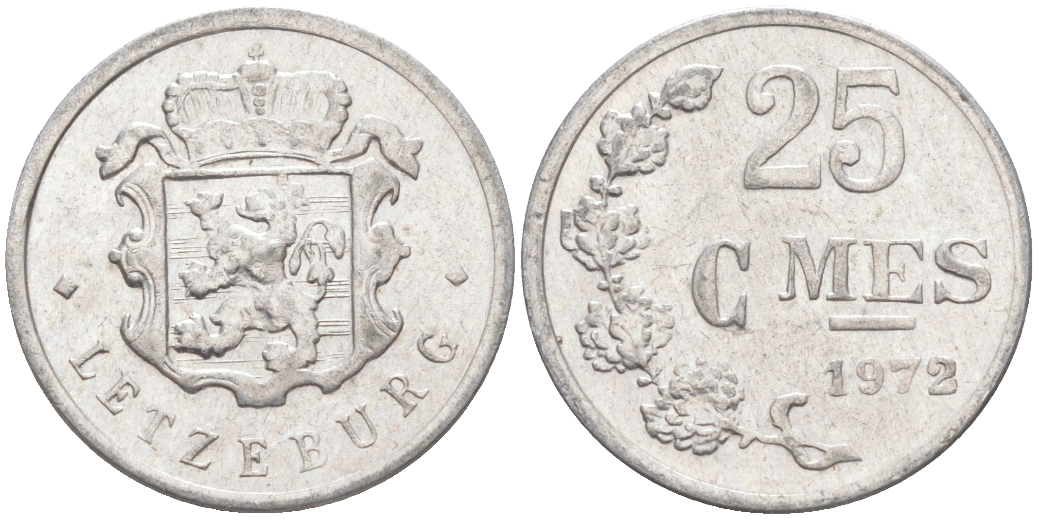 ЛЮКСЕМБУРГ 25 САНТИМОВ 1972 KM 45а.1 алюминий 211-823