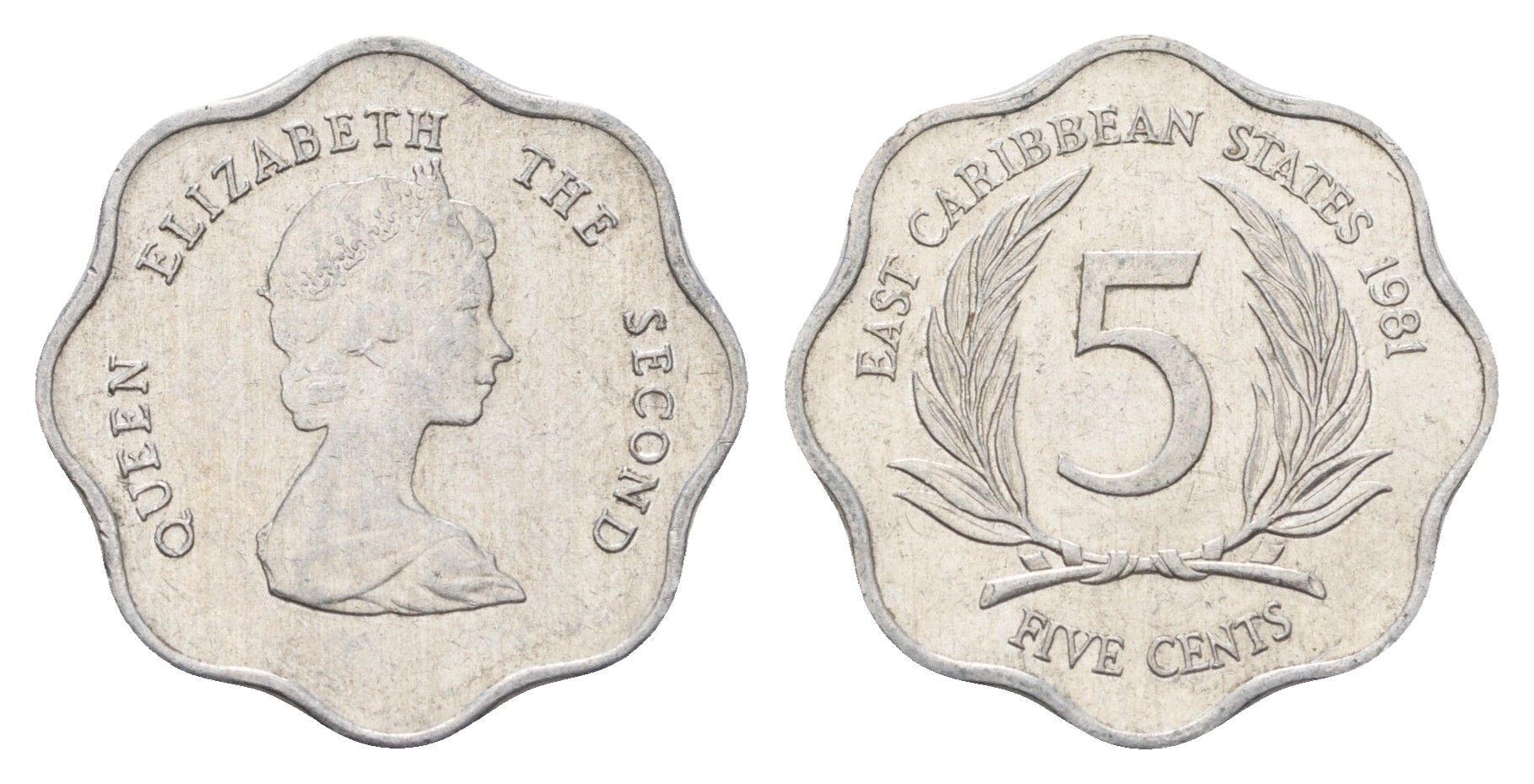 Восточные Карибы 5 центов 1981 KM 12 алюминий aUNC 4678-941