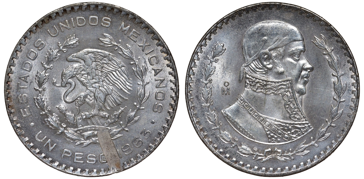 Мексика 1 песо 1963 Хосе Мария Морелос KM 459 серебро  UNC  1530-515