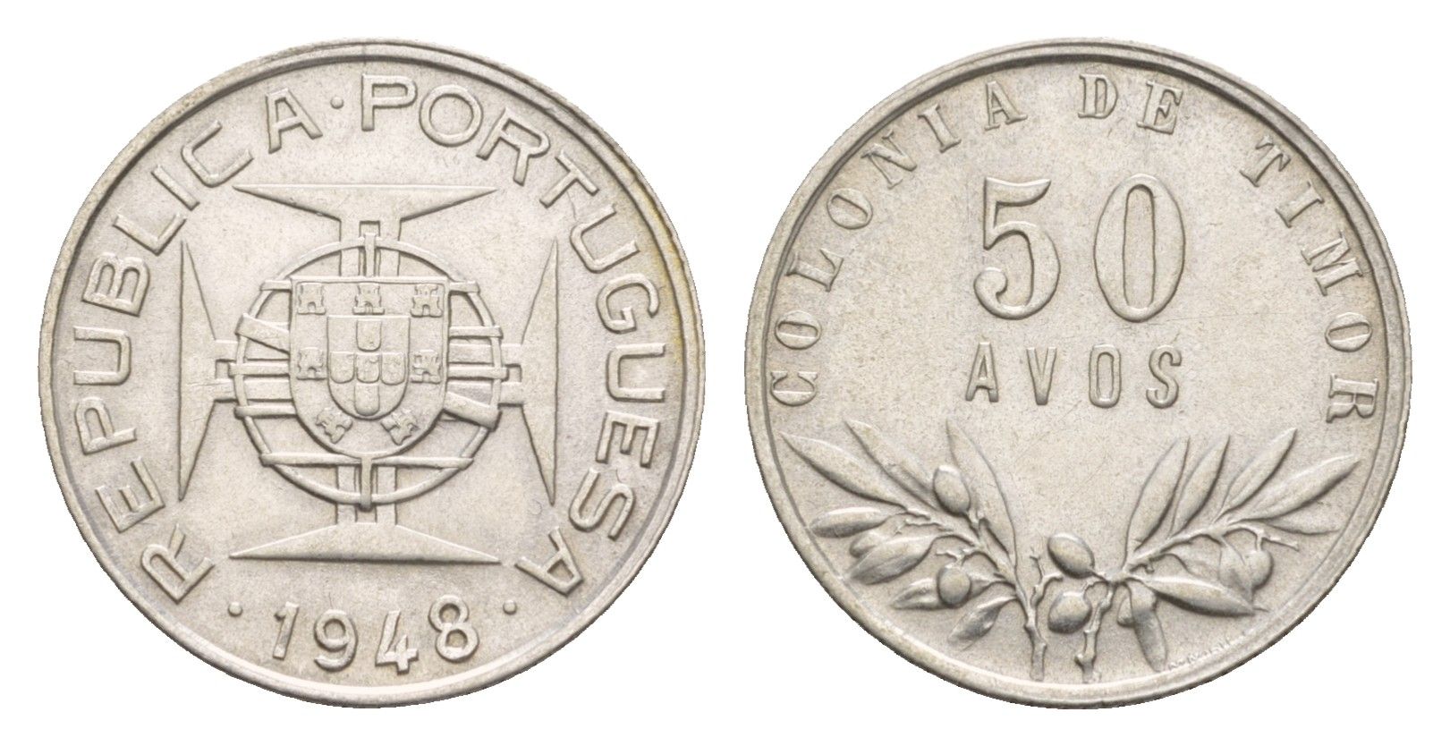 Португальский Тимор 50 аво 1948 KM 7 серебро 413-1433