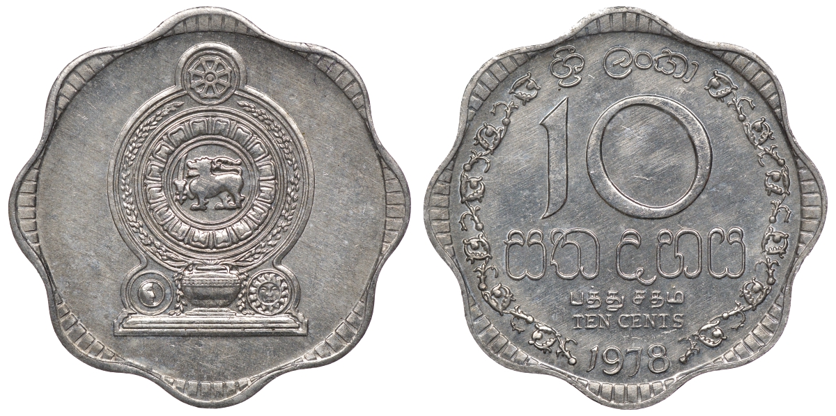Шри-Ланка 10 центов 1978 KM 140 a алюминий 4118-514