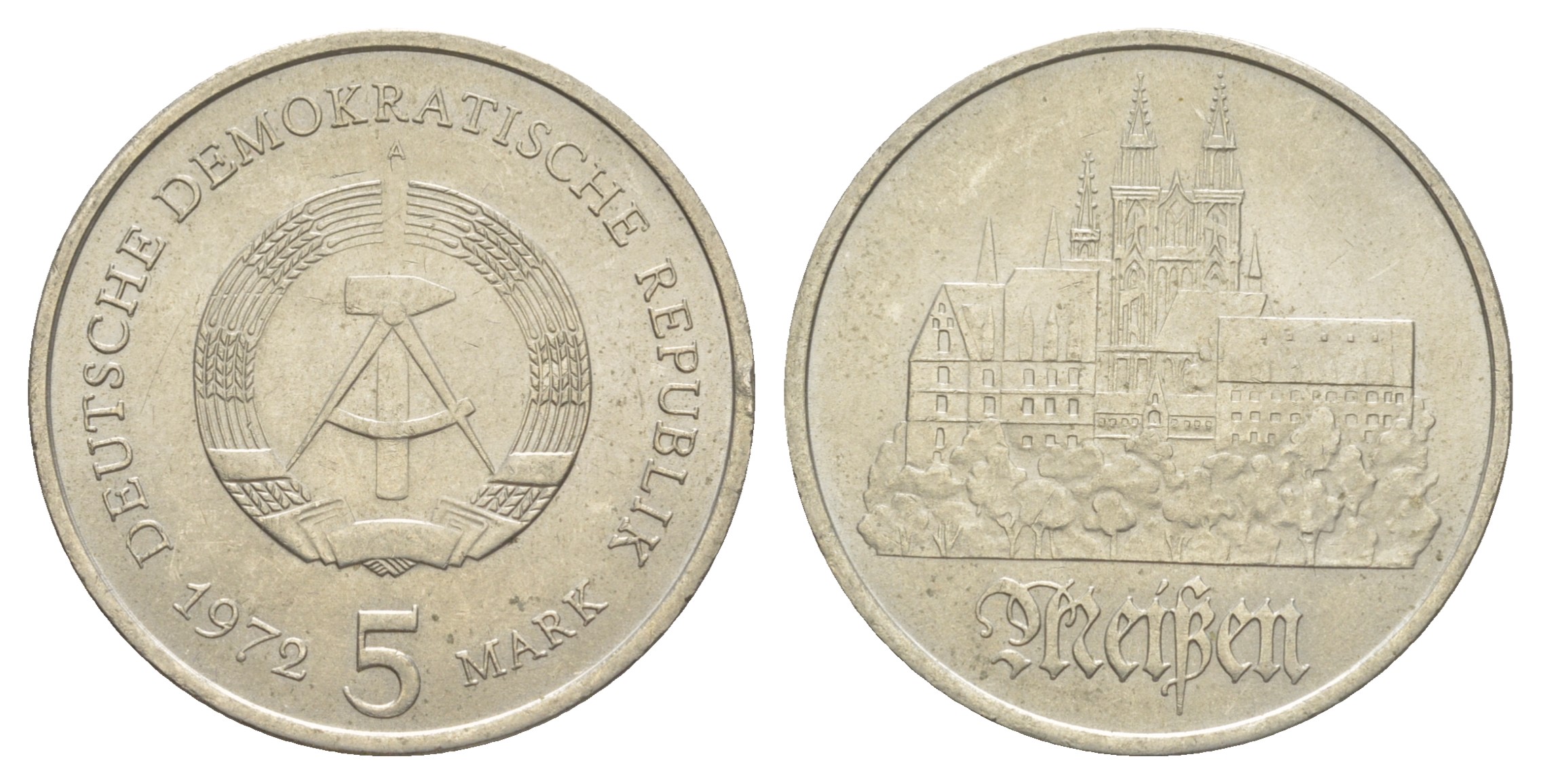 ГДР 5 марок 1972 А, Мейсенский собор KM 37, J. 1543 медно-никель 4634-145