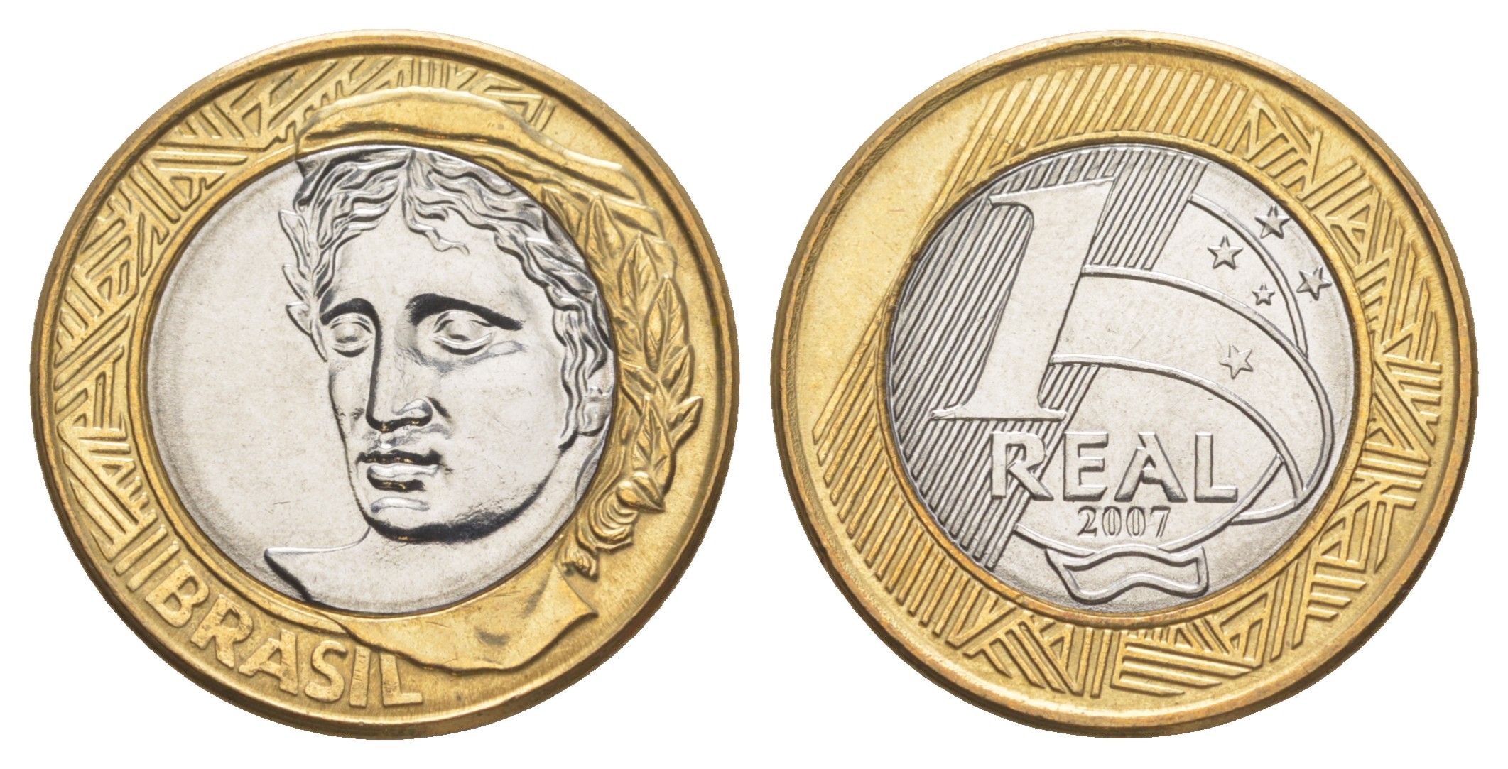 Бразилия 1 реал 2007 KM 652a биметалл UNC 4646-122