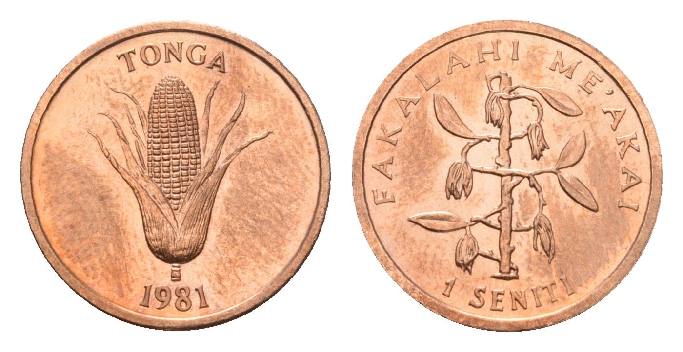 Тонга 1 сенити 1981 KM 66 бронза UNC 86-424