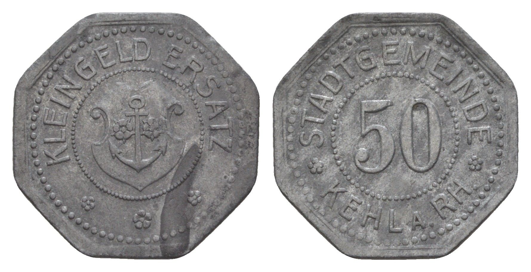 Кель 50 пфеннигов ND (1919) Funck 235.5, Men18 16127.5 цинк 4636-1047