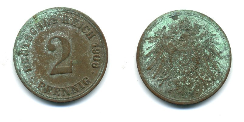 ГЕРМАНИЯ 2 ПФЕННИГА 1906 A KM 16, J. 11 медь 54-337