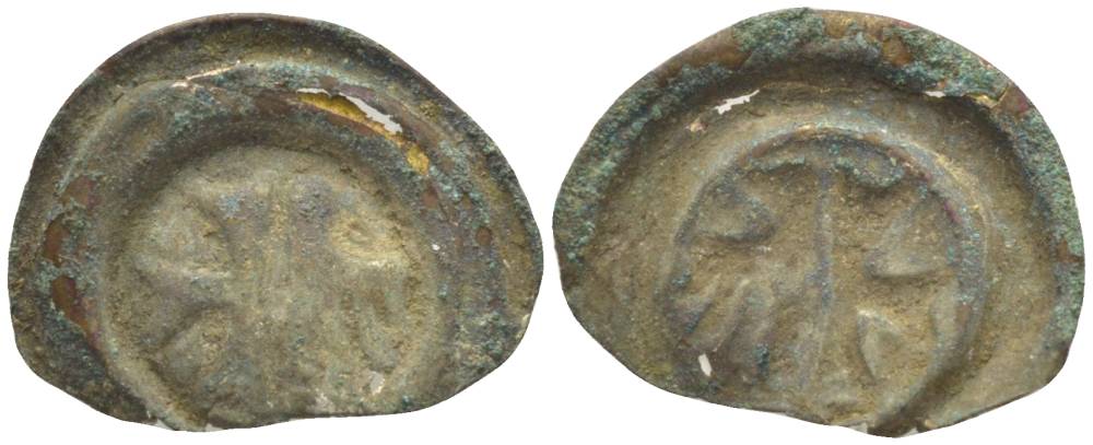 Силезия, Опольское воеводство 1 пфенниг (Hohlpfennig) XV век брактеат (малый пфенниг) пуговичного типа, , вес 0,14 гр. Friedensburg 797 серебро 1517-1325