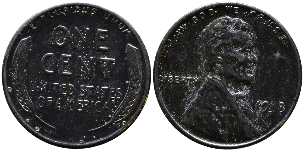 США 1 цент 1943 S (Сан-Франциско), Авраам Линкольн KM 132 a сталь плакированная цинком 4392-1114