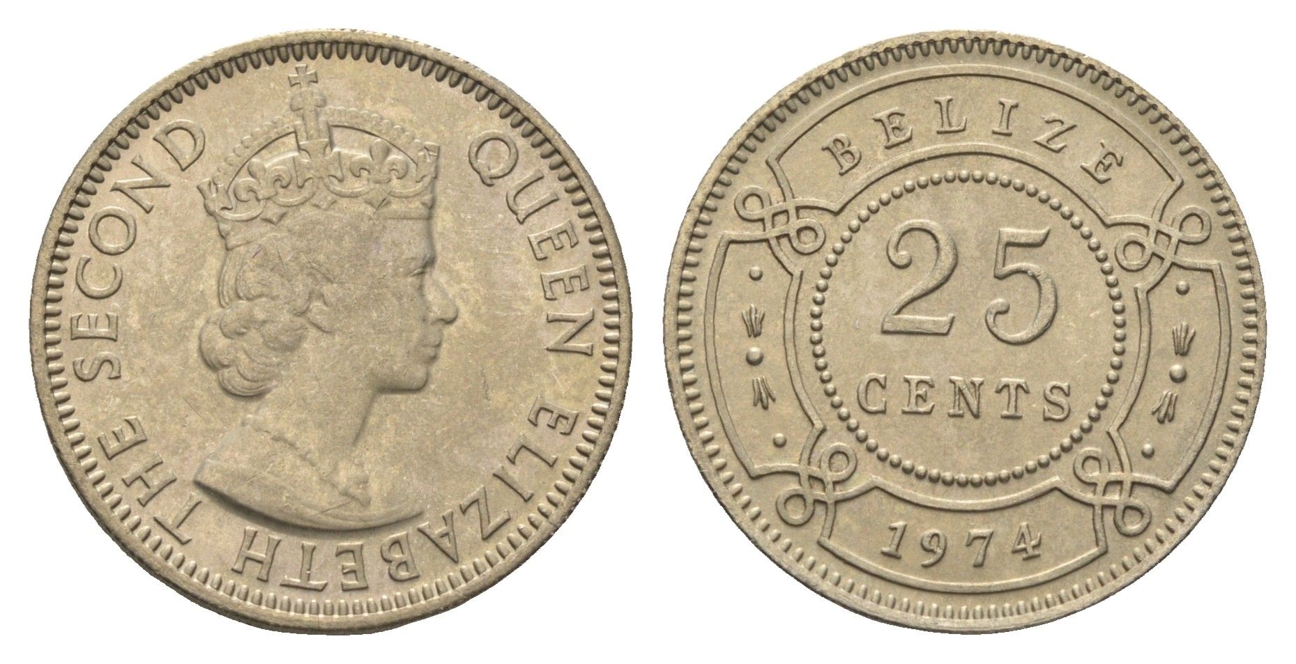 Белиз 25 центов 1974 KM 36 медно-никель UNC 4666-716