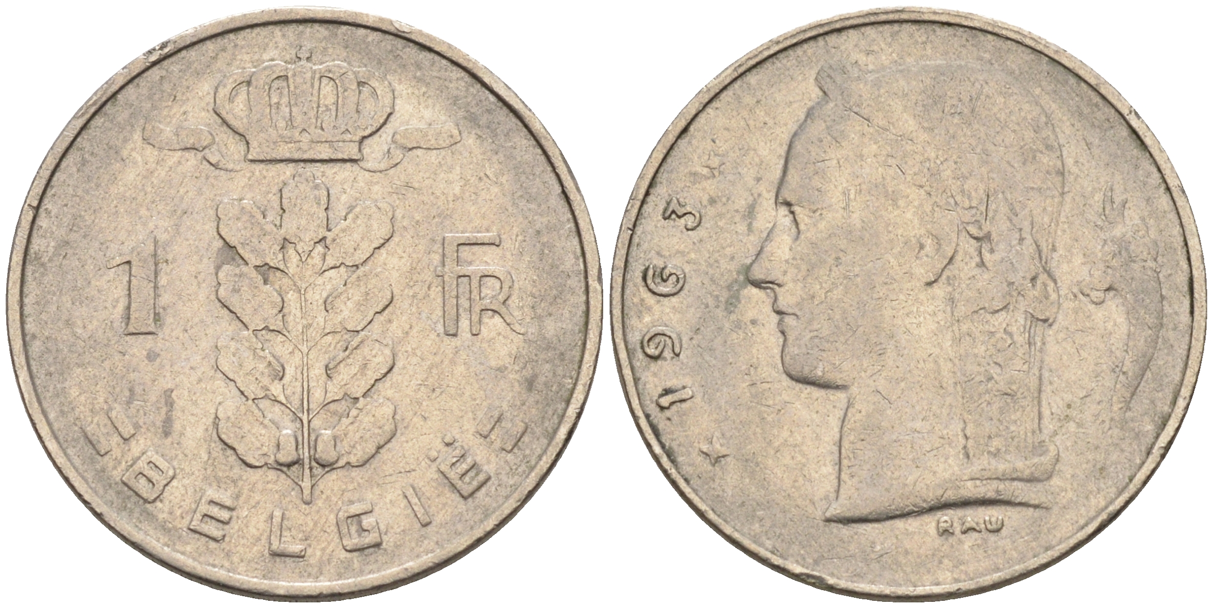 Бельгия 1 франк Belgie Belgie KM 143.1 медно-никель    4592-1141