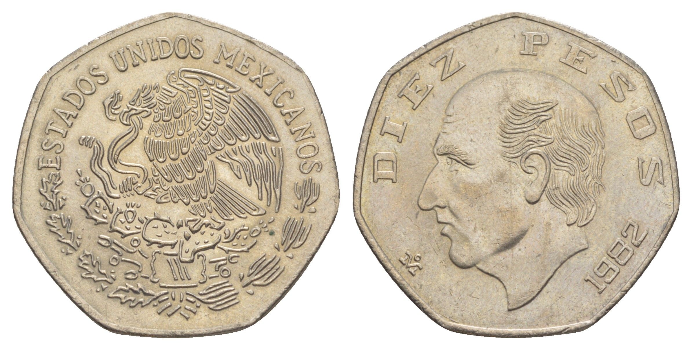 Мексика 10 песо 1982 Mo KM 477.2 медно-никель aUNC 4634-231