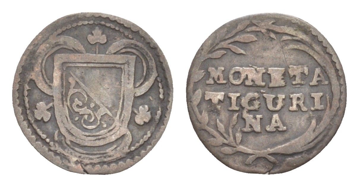 Швейцарские кантоны, Цюрих 1 раппен ND KM 11, HMZ 2 1170b серебро 603-912