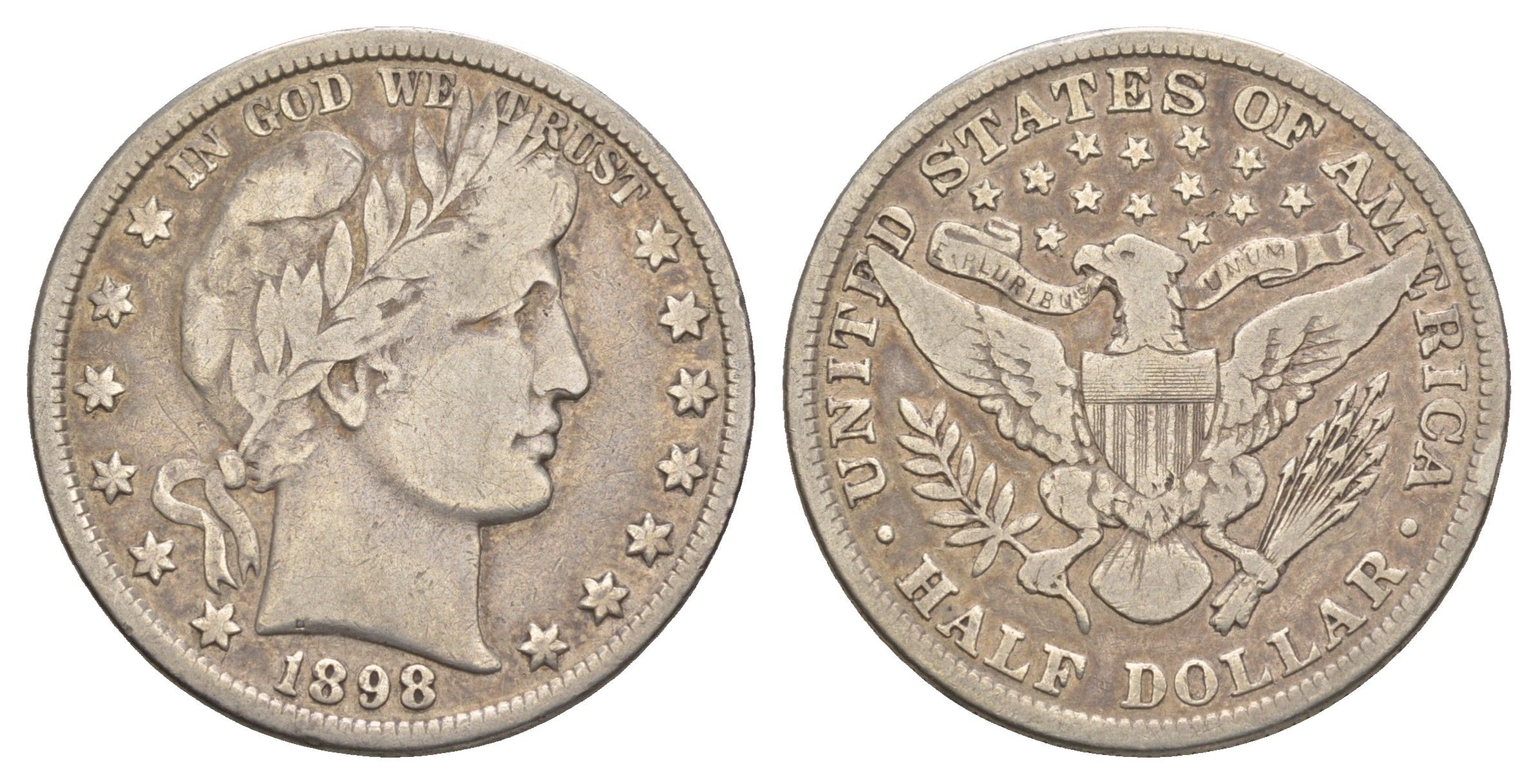 США 1/2 доллара (50 центов) 1898 50 центов Барбера KM 116 серебро    5010-1615