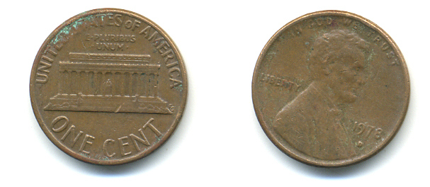 США 1 ЦЕНТ 1978 D ЛИНКОЛЬН KM 201 медь цинк 86-228