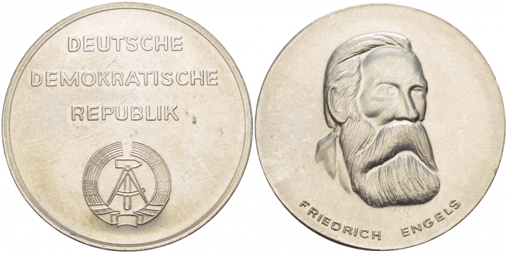ГДР МЕДАЛЬ ND ФРИДРИХ ЭНГЕЛЬС, ДИАМЕТР 36 ММ., ВЕС 23,6 ГР. медно-никель UNC 4537-721