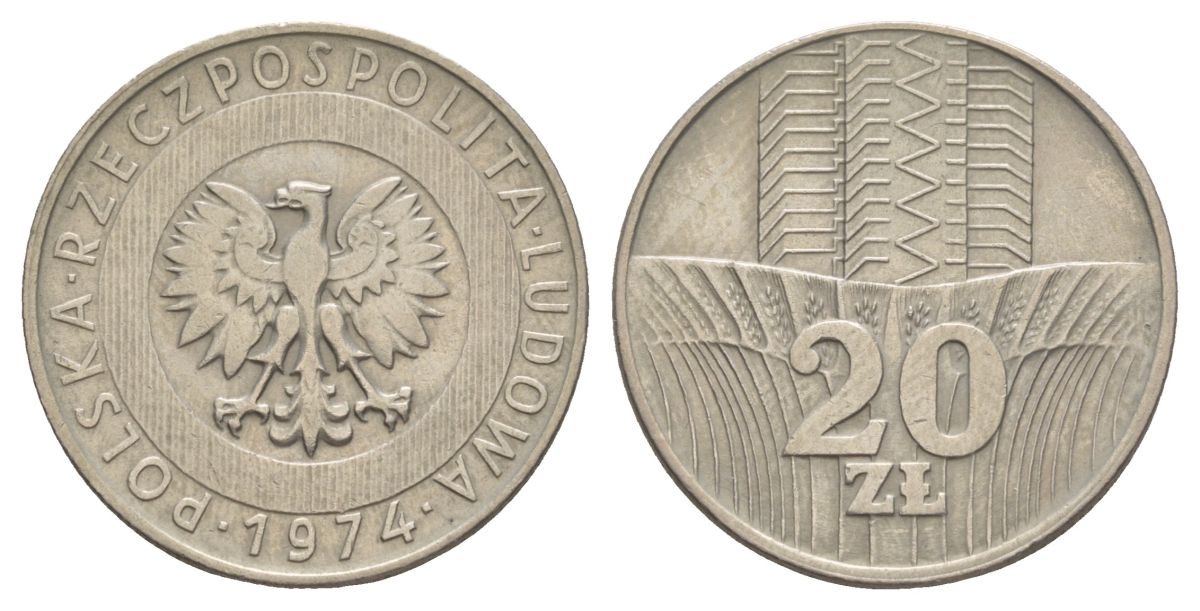 Польша 20 злотых 1974 Y 67 медно-никель 4633-136